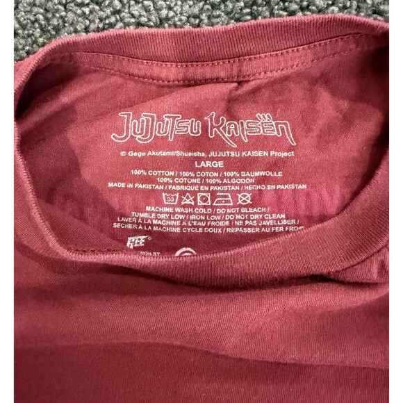 Ryomen Sukuna Maroon Shirt L King Of Curses JuJutsu Kaisen - Picture 3 of 4